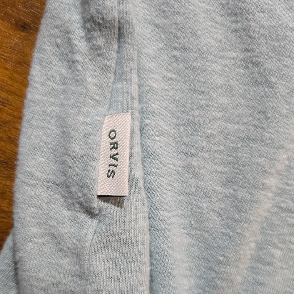 Orvis Ether Green Three-Quarter Sleeve Tee Linen Blend Size XL - Picture 6 of 6